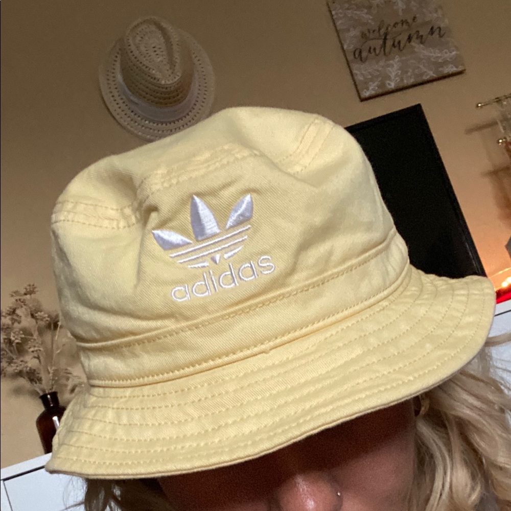 Yellow adidas bucket hat